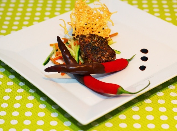 Polędwiczka z sosem czekoladowym z chili