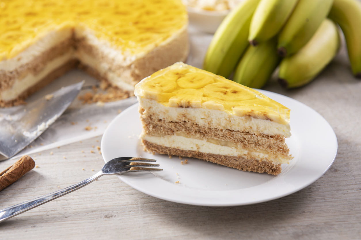 Bananowiec ciasto z galaretką