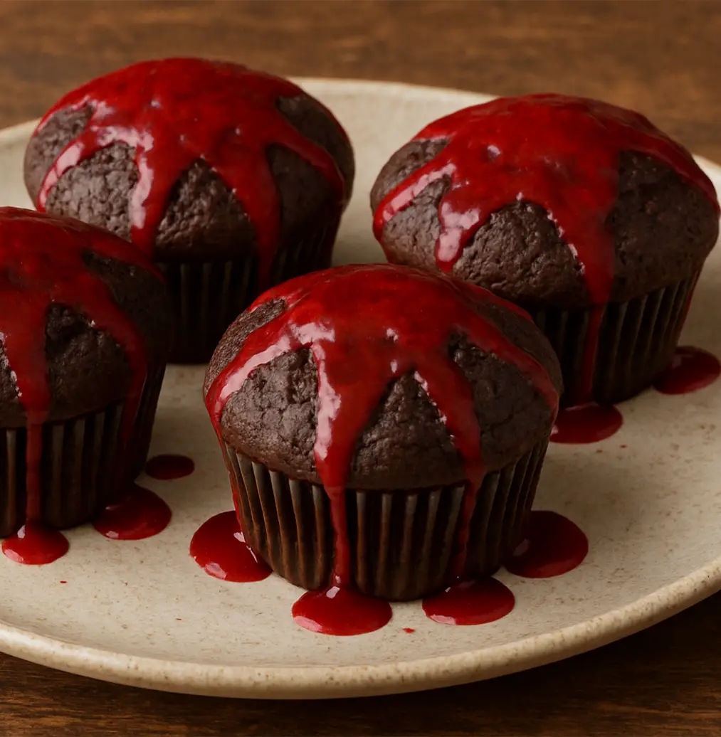 Krwawe muffinki z czekoladą